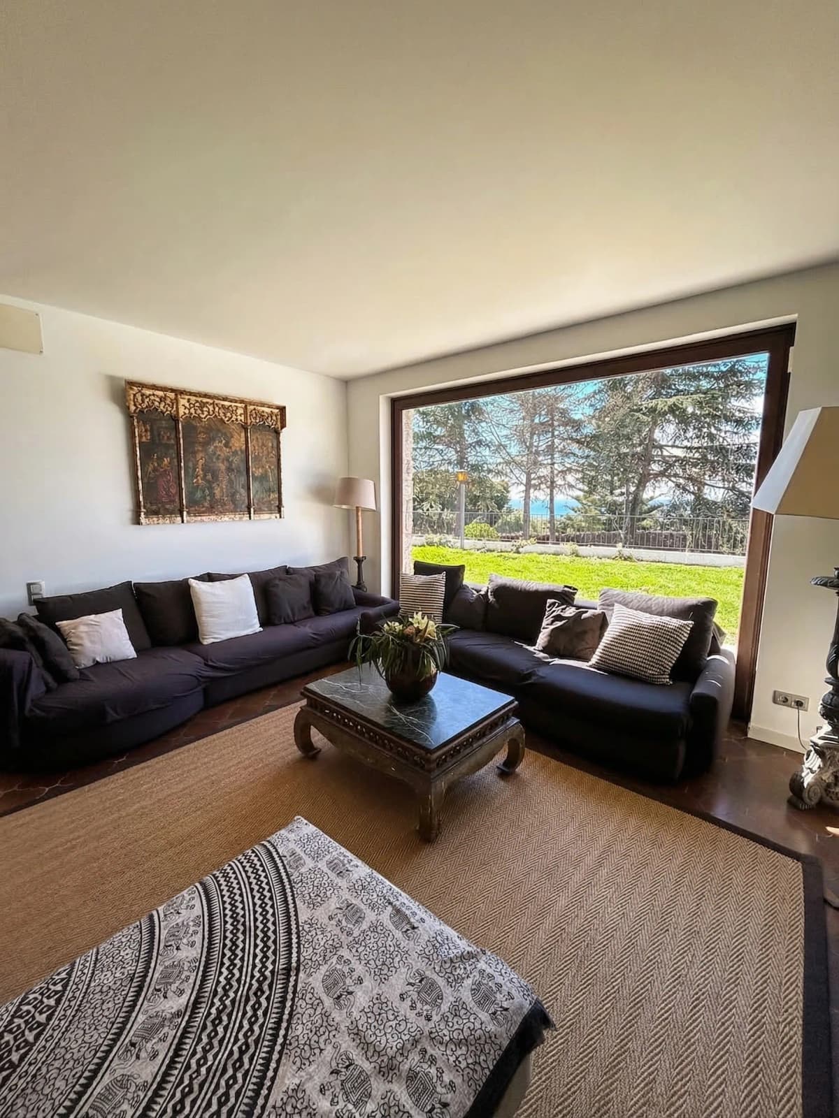 Elegant living room with garden view