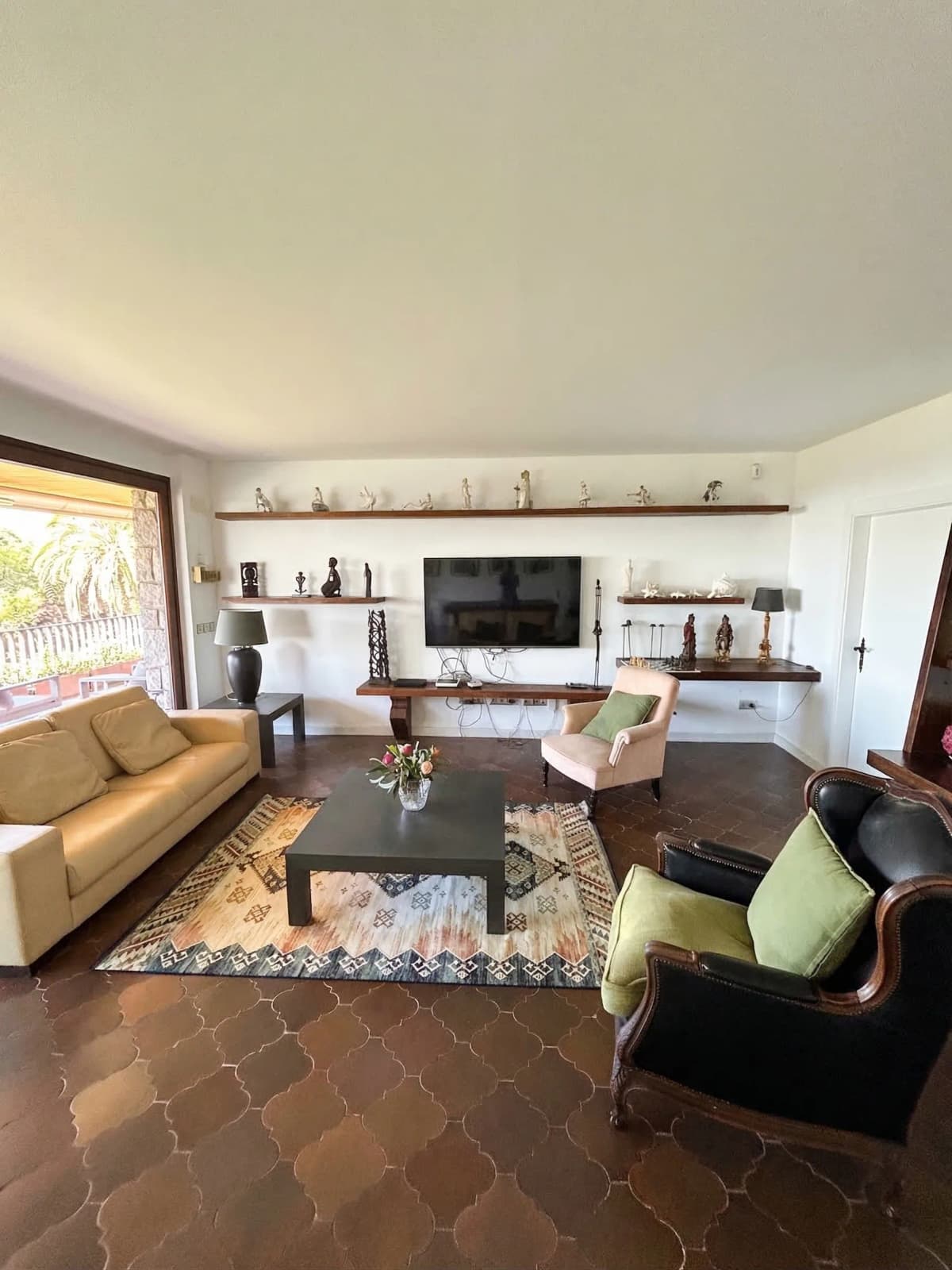 Living room with TV and modern decor